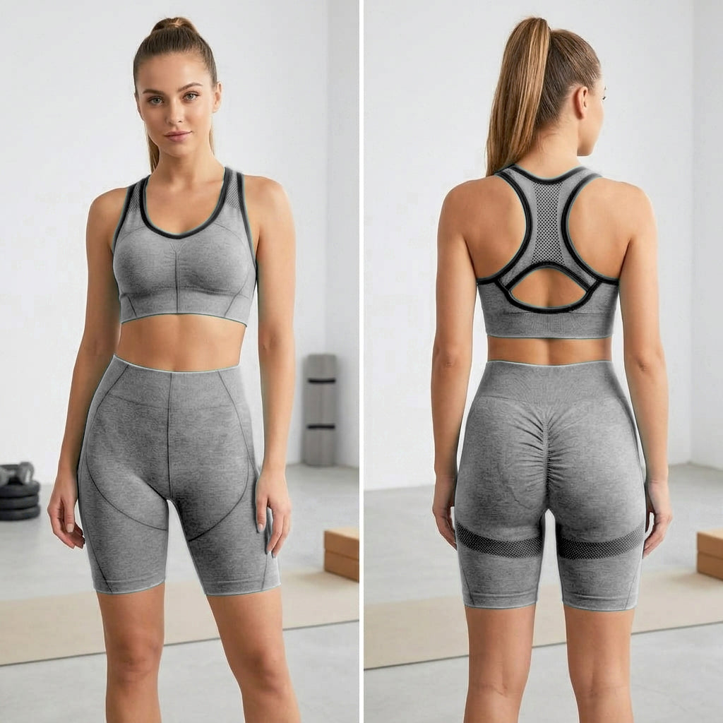 Women's Seamless High Waist Gym Fitness Yoga Wear Set - CW2081