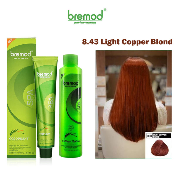 Bremod Performance 8.43 Light Copper Blond Hair Color With Oxidizer - 100ml+100g