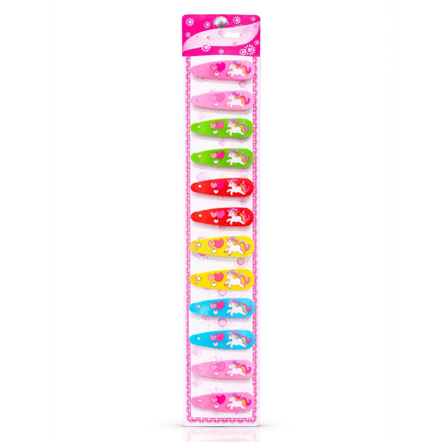 Korean Design Unicorn Tic Tac Hair Clips - 12 Pcs