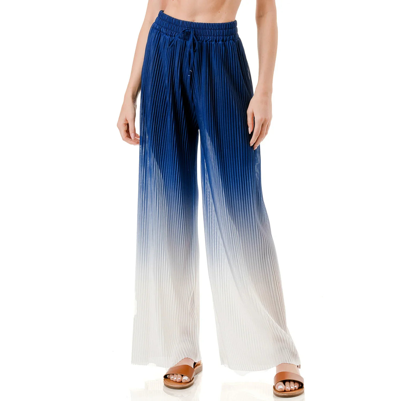 Women Casual Double Color Wide Leg Pants Z-120