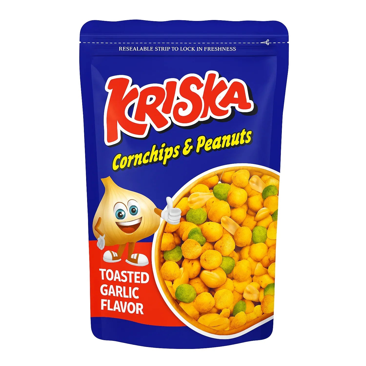 Kriska Cornchips & Peanuts Toasted Garlic Flavor - 150g