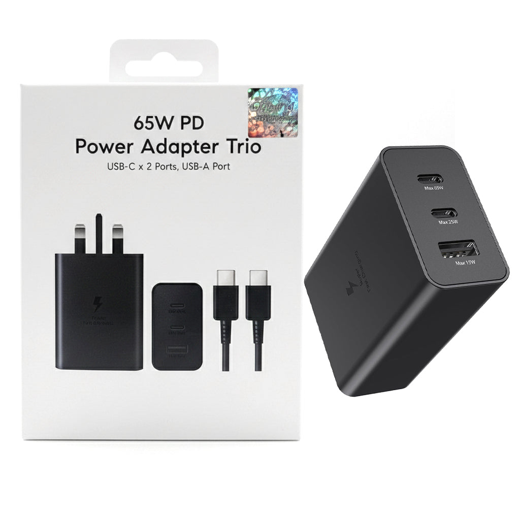 Trio Port 65W Fast Charging PD Power Adapter