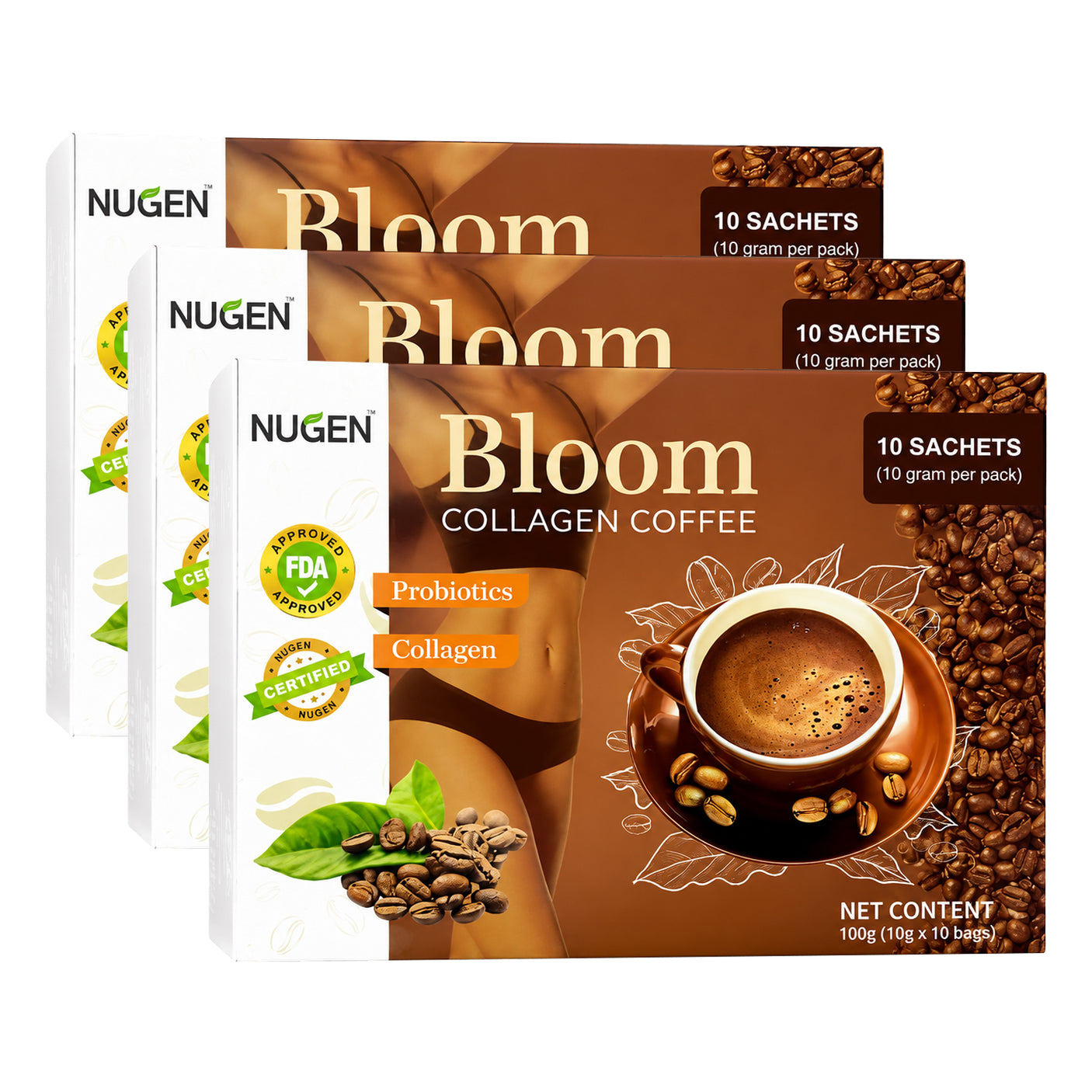 Nugen Bloom Collagen Coffee - 100g (2+1) Offer