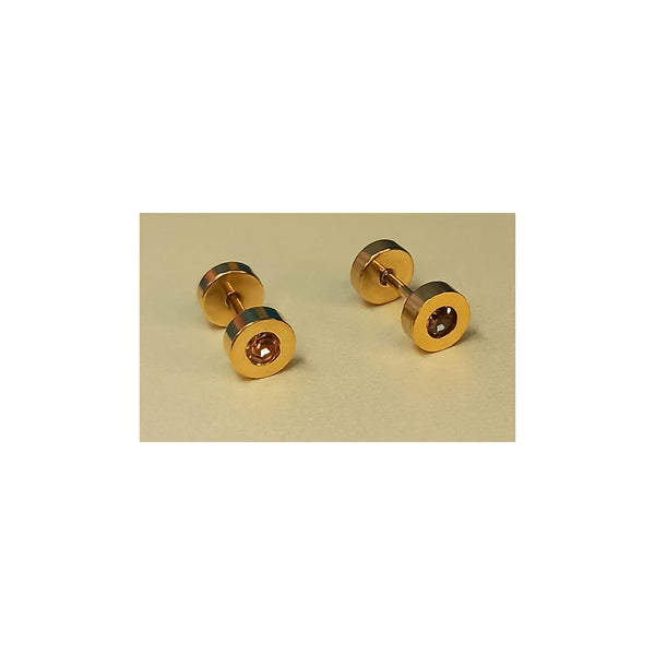 Golden Stainless Steel Stud Earings - 031