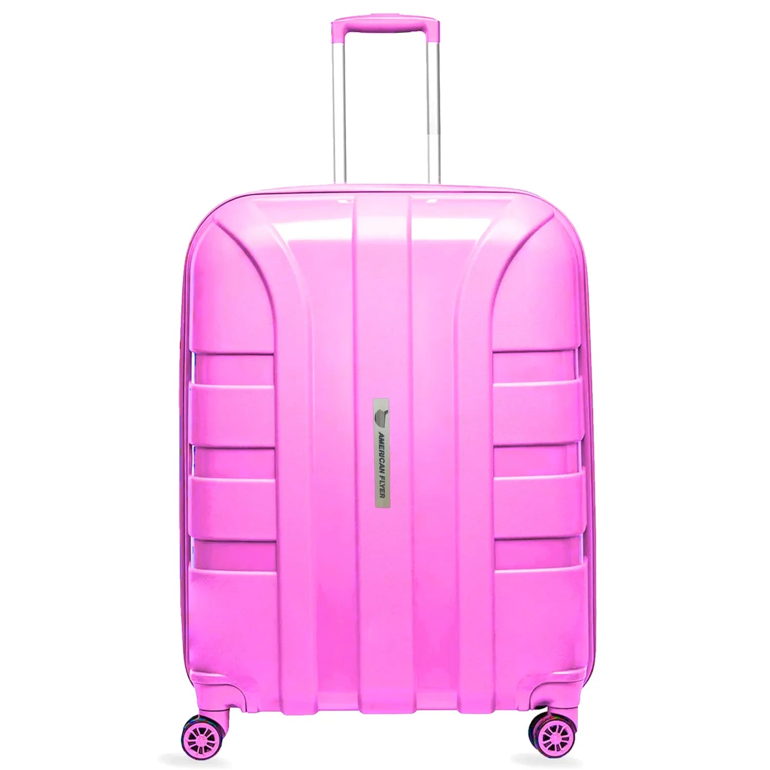 حقيبة أمتعة أميريكان فلاير، مقاس 28 بوصة، مزودة بعجلات لتسجيل الوصول - وردية اللون