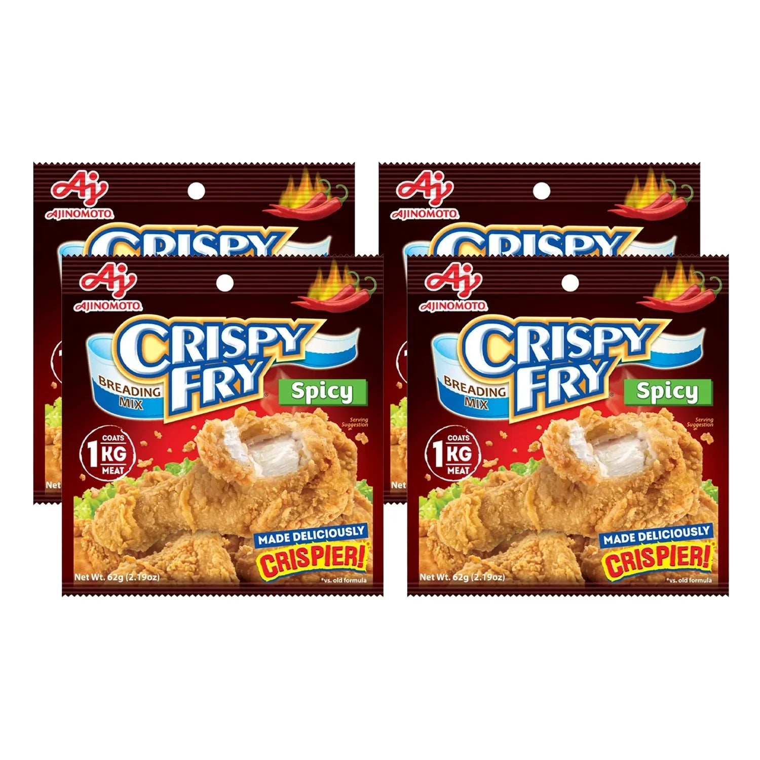 أجينوموتو كريسبي فراي خليط الخبز الحار 62 جم × 4 قطع