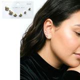 Korean Style Stainless Steel Stud Earrings 3 Pairs - 125