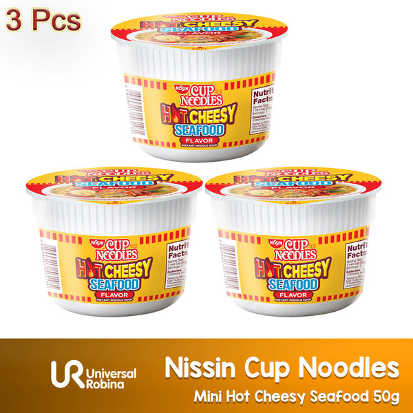 Nissin Cup Noodles Hot Cheesy Seafood - 50g (2+1) Offer