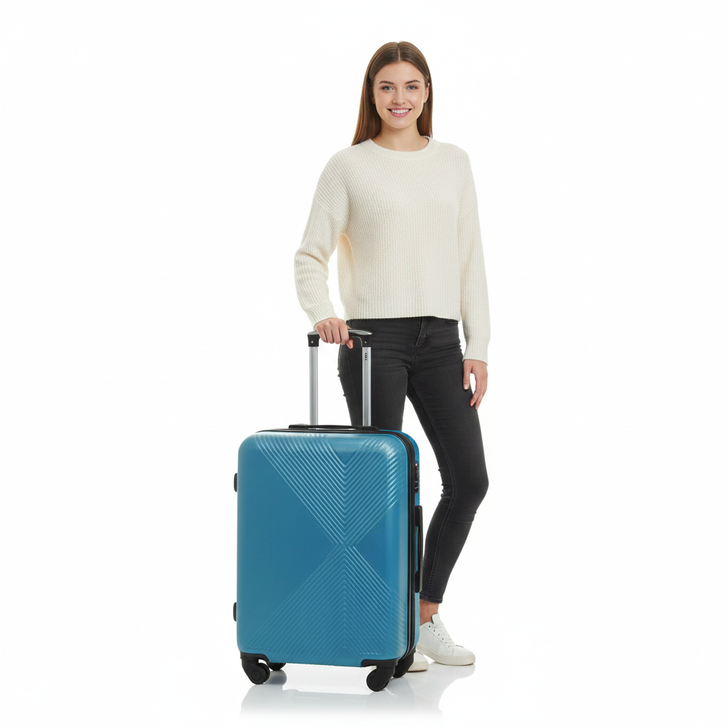 American Flyer Luggage Bag 20 Inch Cabin Size Luggage Trolly - Blue