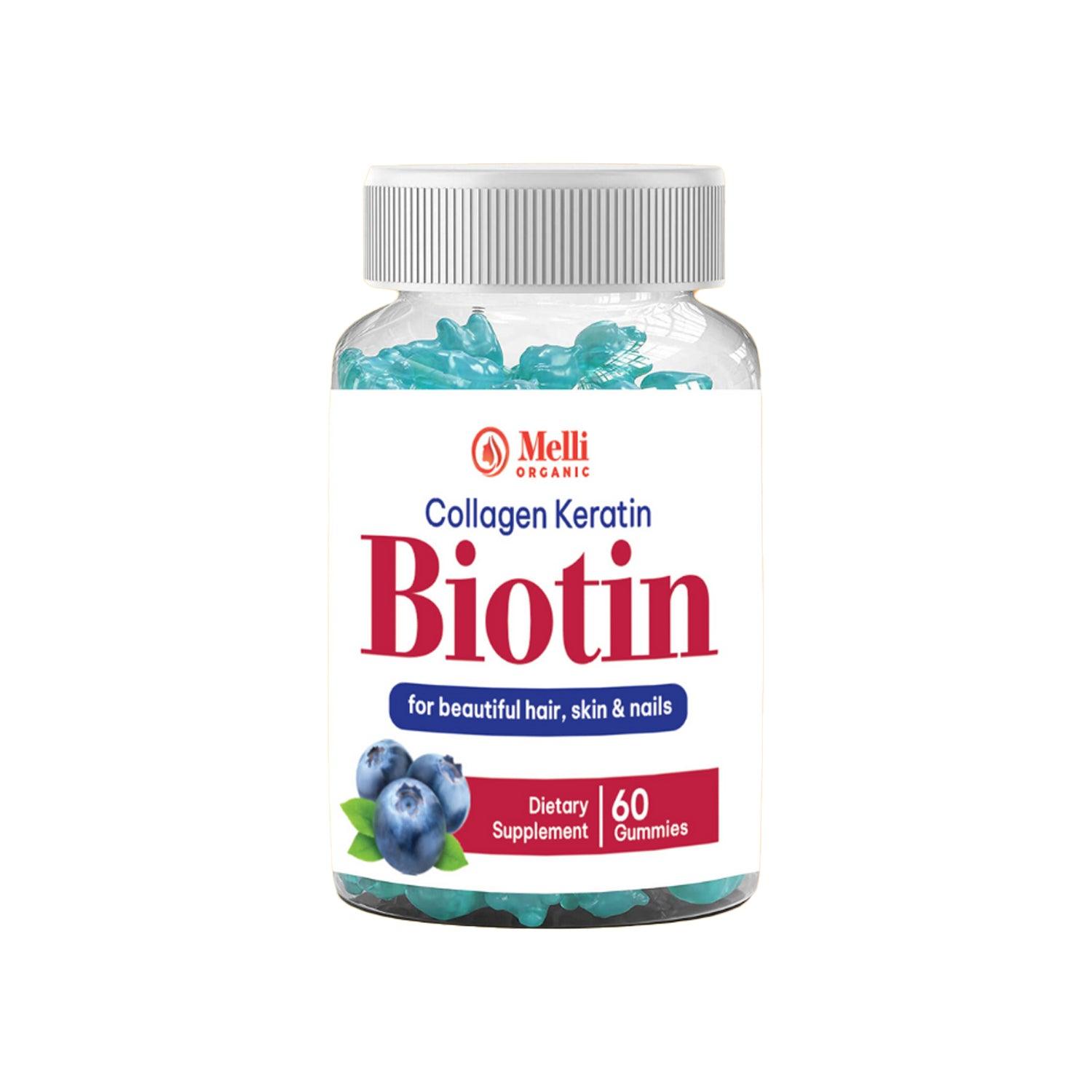 Melli Organic Collagen Keratin Biotin Gummies