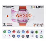 ساعة ذكية بشاشة كبيرة 2.20 بوصة - AE300