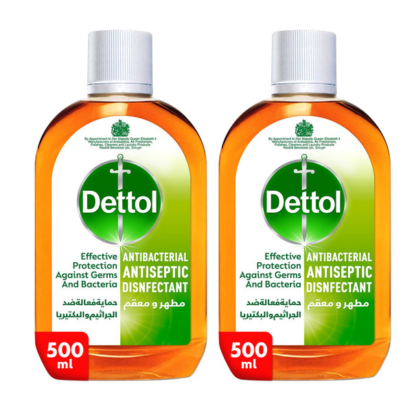 Dettol Antibacterial Antiseptic Disinfectant Liquid 2Pcs x 500ml