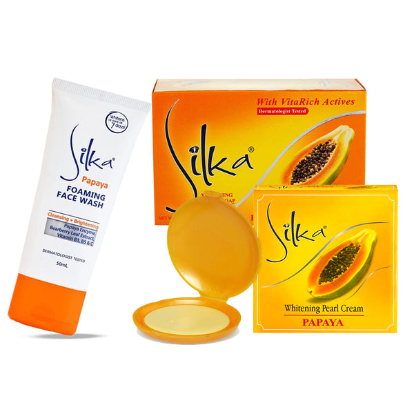 Silka Papaya Cream + Face Wash & Soap (Combo Offer)