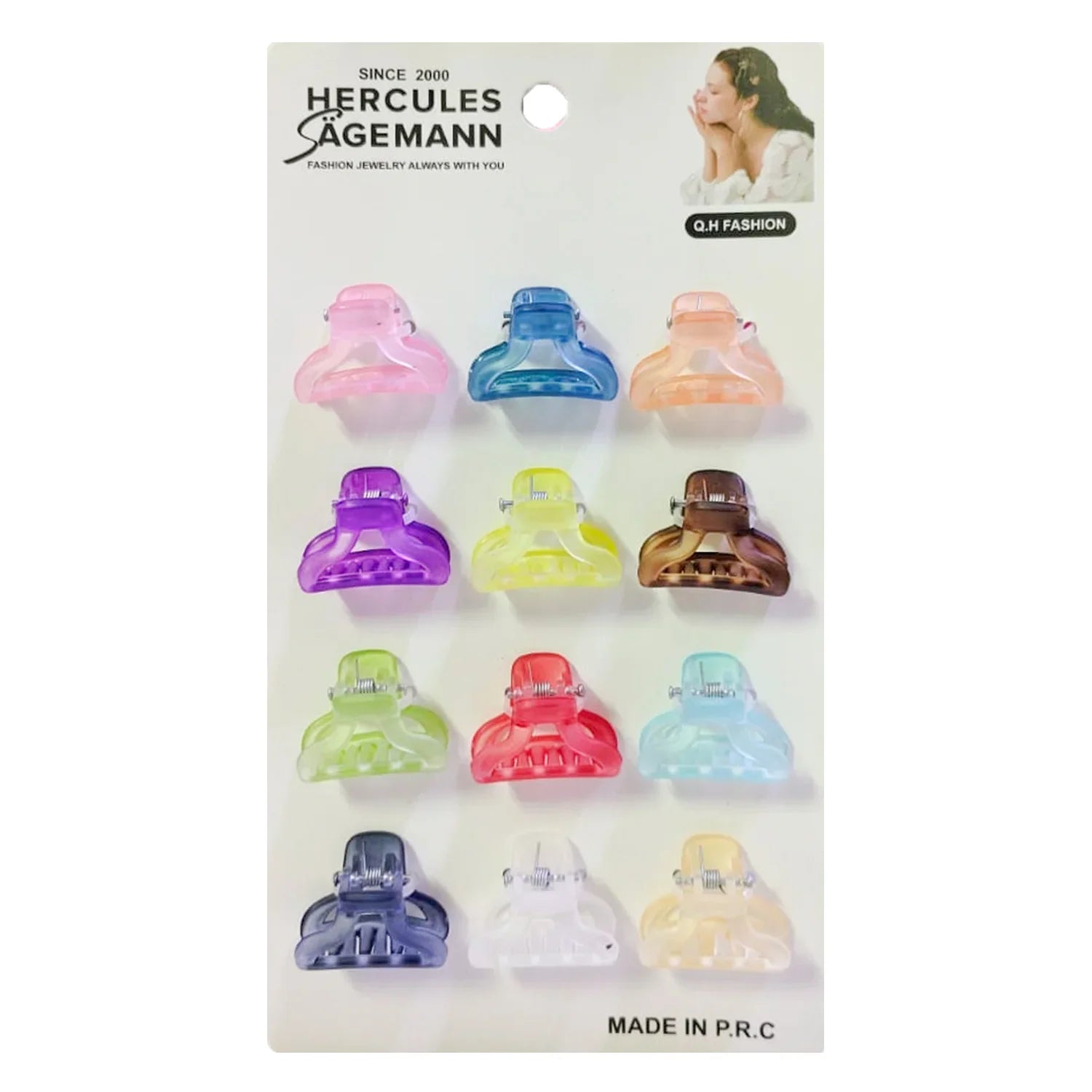 Unique Design Hair Claw Clips - 12 Pcs (C122)