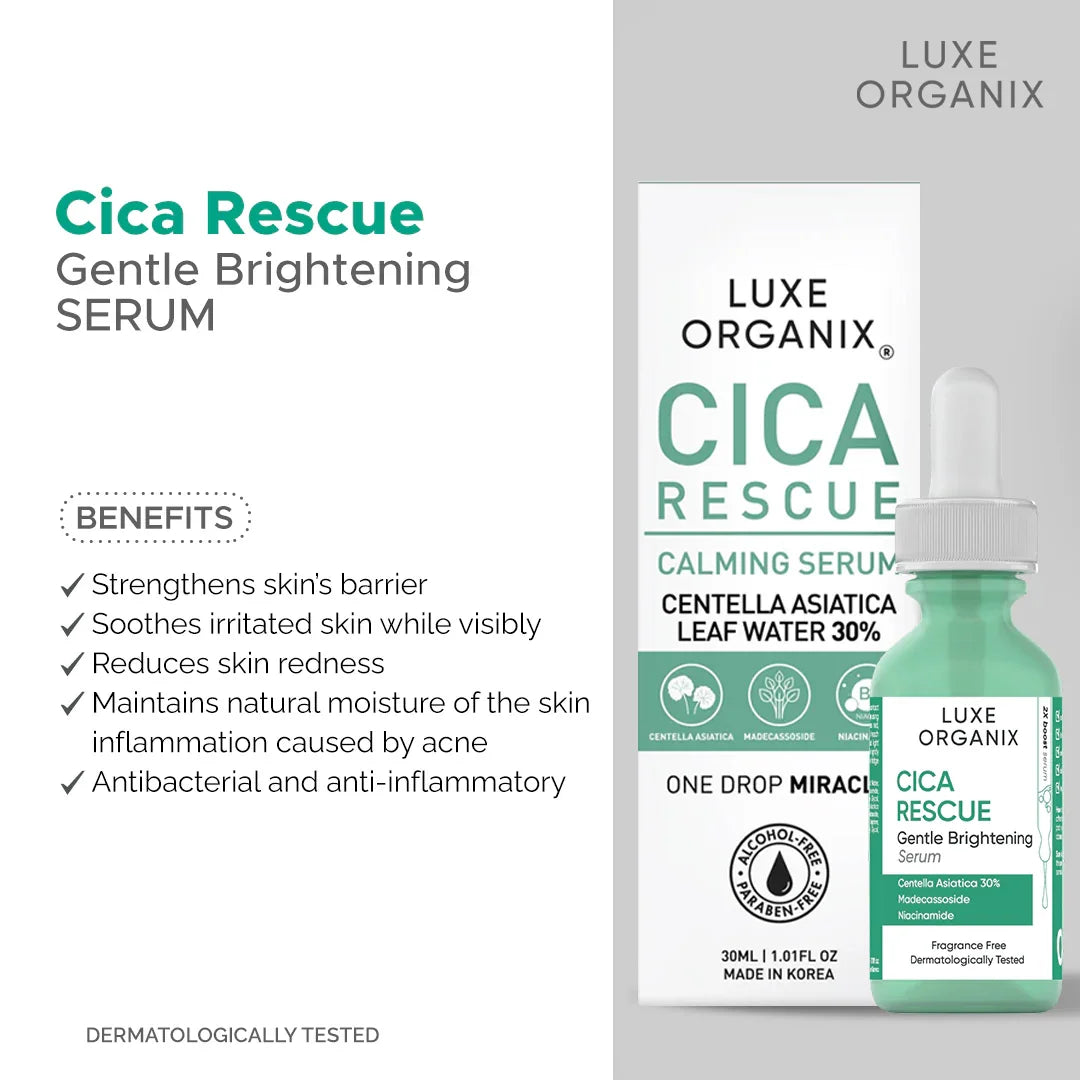 Luxe Organix Cica Rescue Gentle Brightening Serum - 30ml