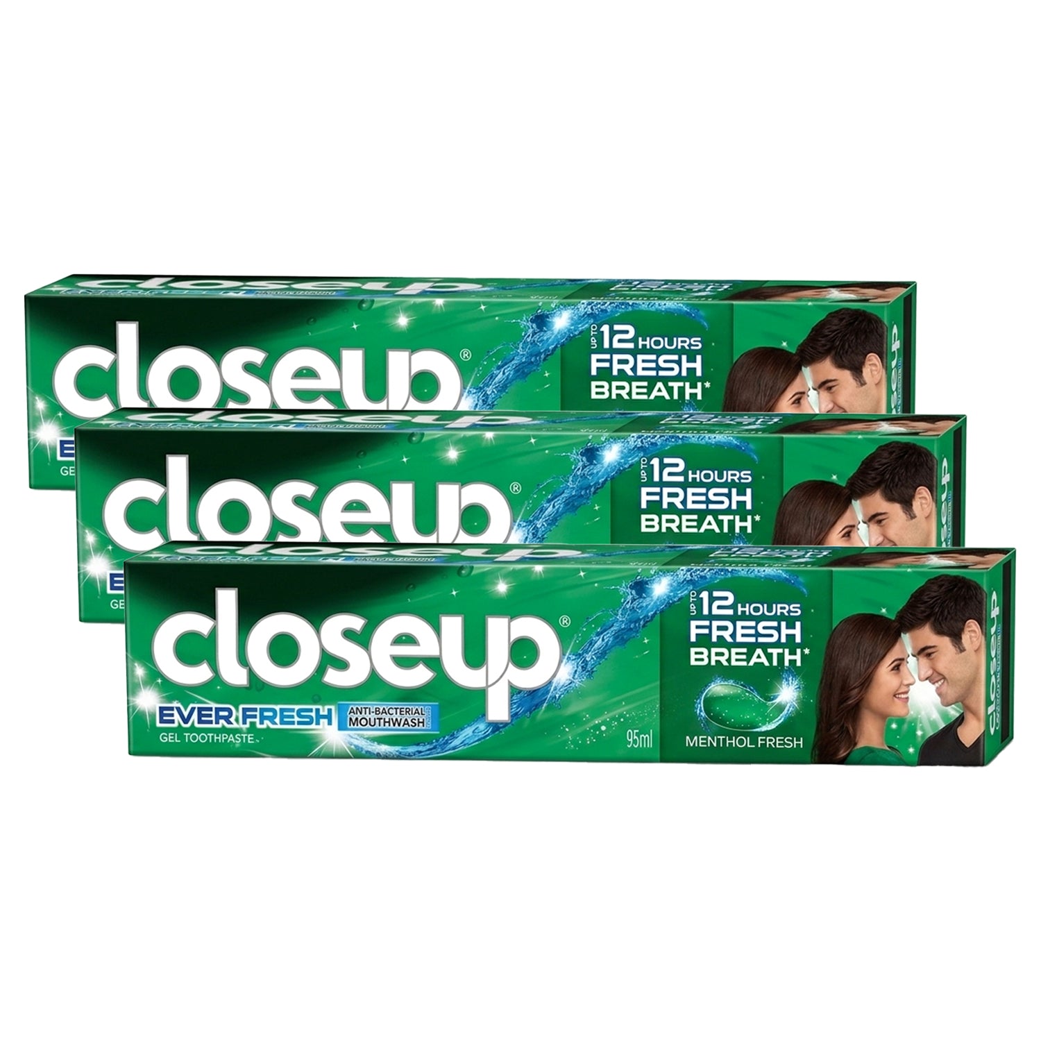 Closeup Anti-Bacterial Toothpaste Menthol Fresh - 95ml (2+1) Offer