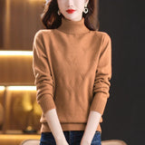 Women's Turtleneck Sweater with Subtle Diamond Knit