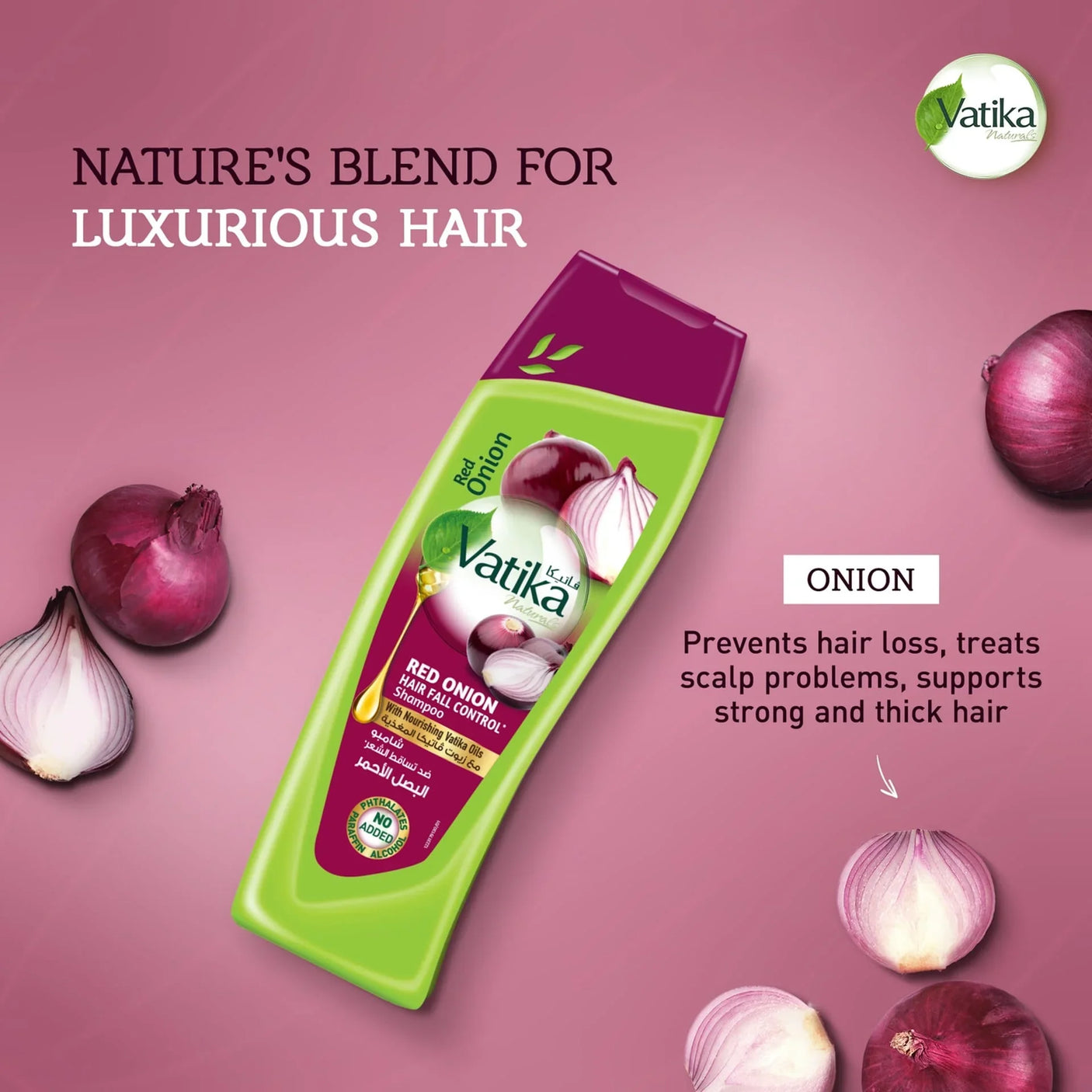 Vatika Naturals Red Onion Hair Fall Control Shampoo - 400ml