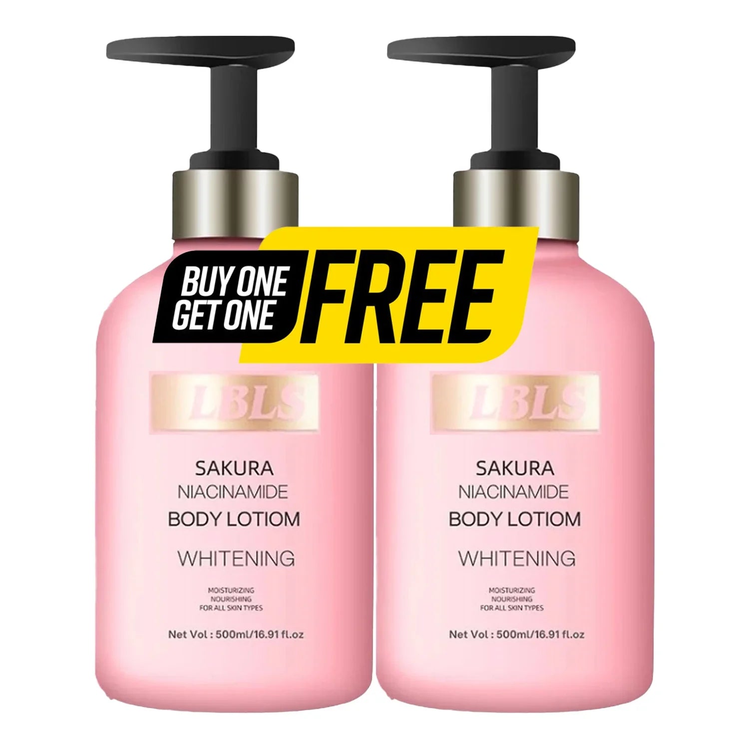 LBLS Sakura Niacinamide Brightening Body Lotion - 500ml (Buy 1 Get 1 Free)