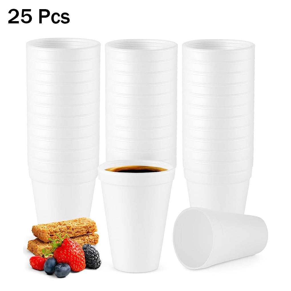 Dart Foam Drinking Cups Hot & Cold Beverages - 25Pcs
