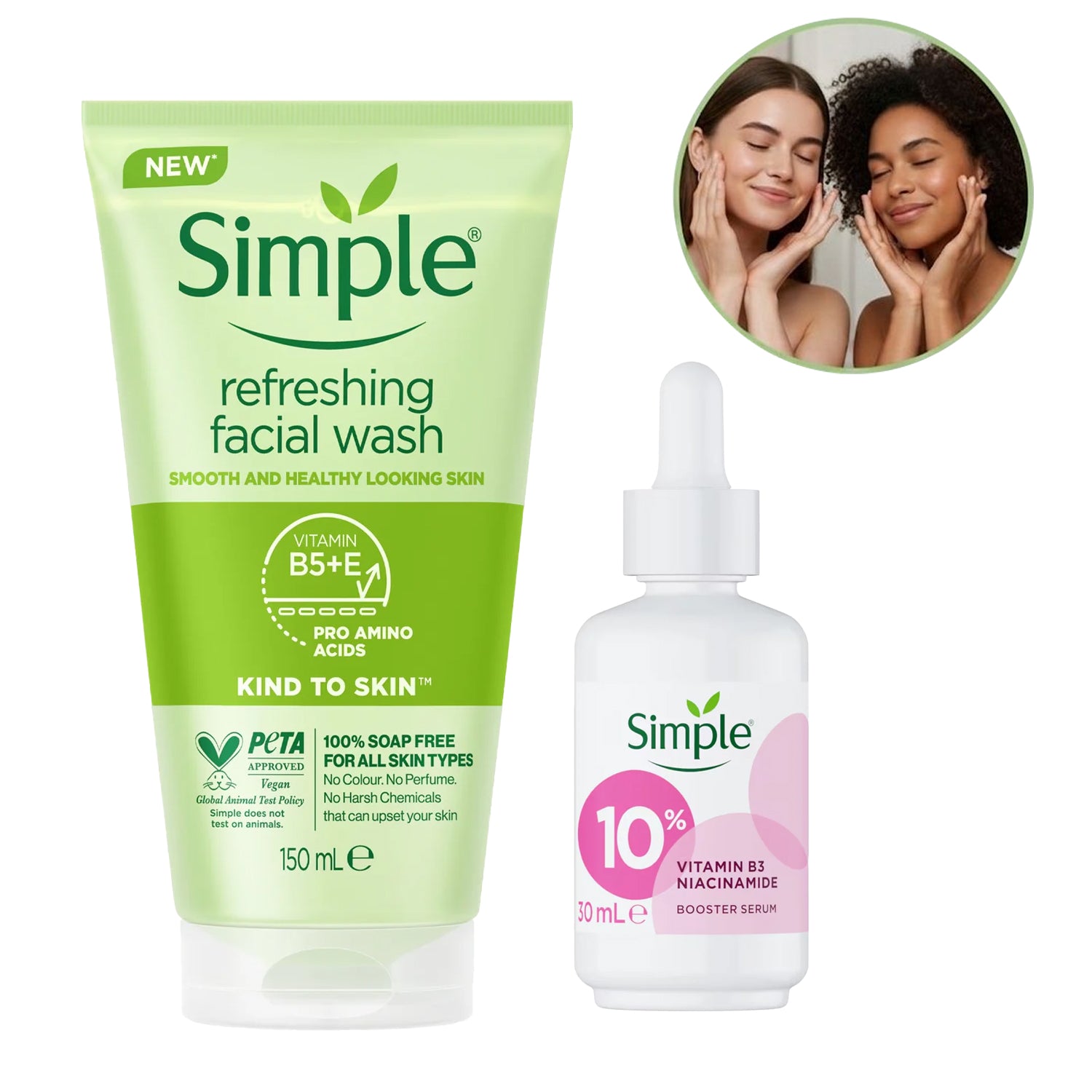 Simple Refreshing Facial Wash + 10% Niacinamide Serum (Combo Pack)