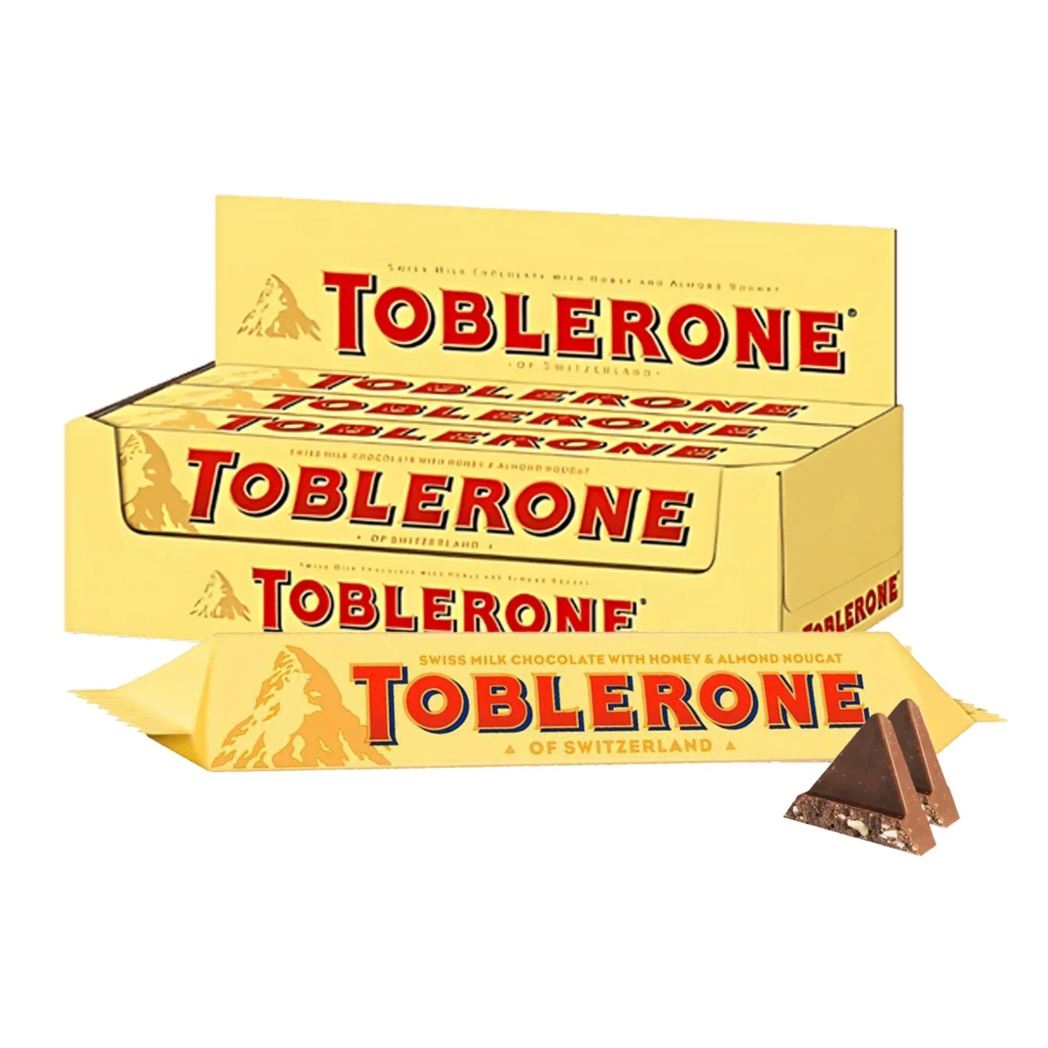 Toblerone Milk Chocolate With Honey & Almond Nougat - 50g × 4Pcs (200g)