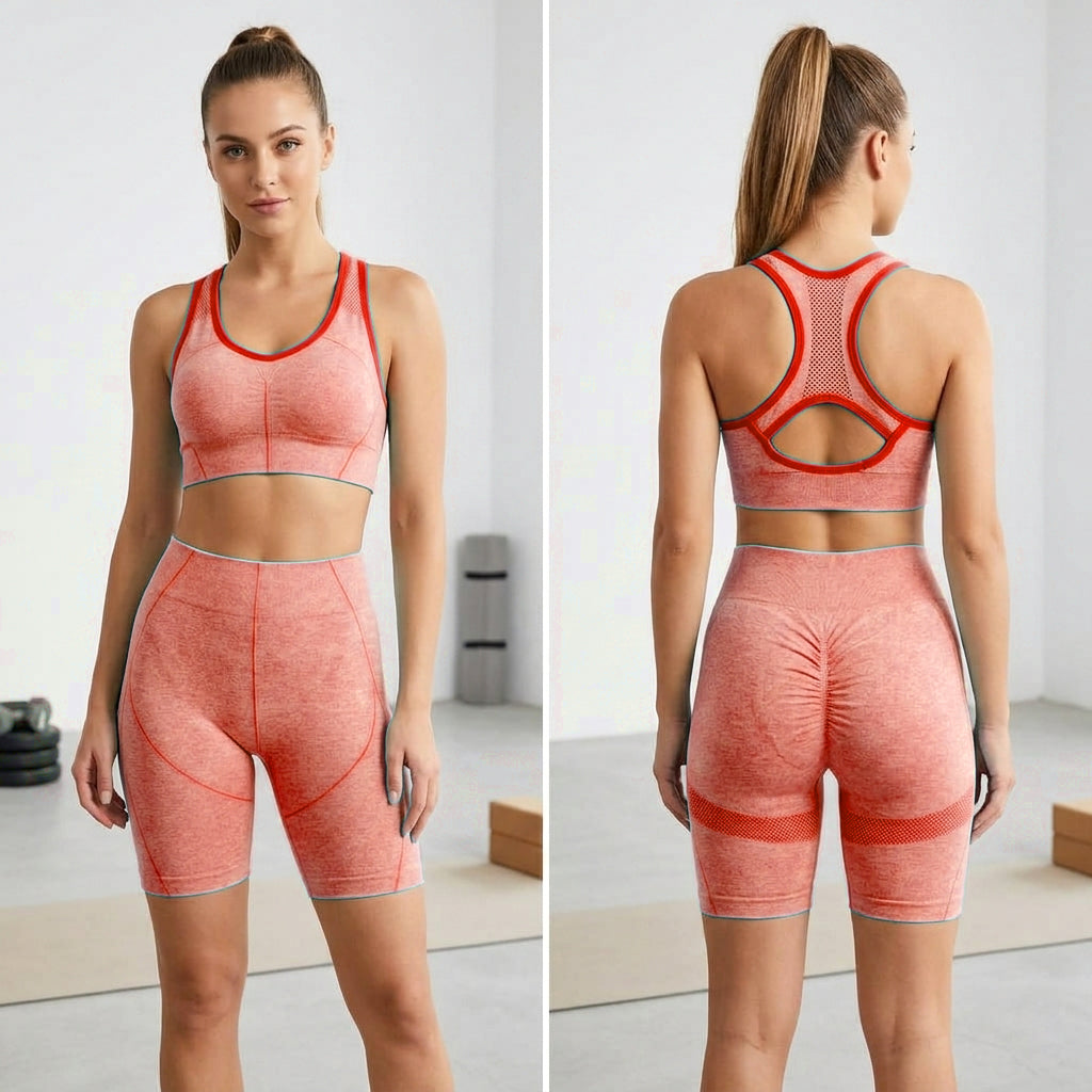 Women's Seamless High Waist Gym Fitness Yoga Wear Set - CW2081