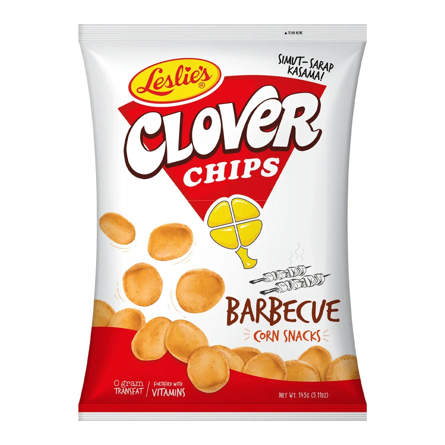 Leslie's Clover Chips Barbeque Flavour Corn Snack - 145g
