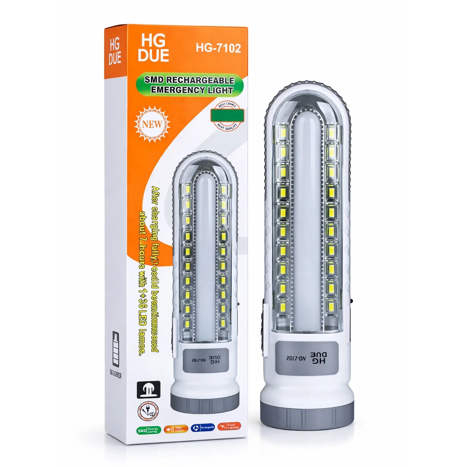 High Bright 3 in 1 Rechargeable Emergency Light HG-7102