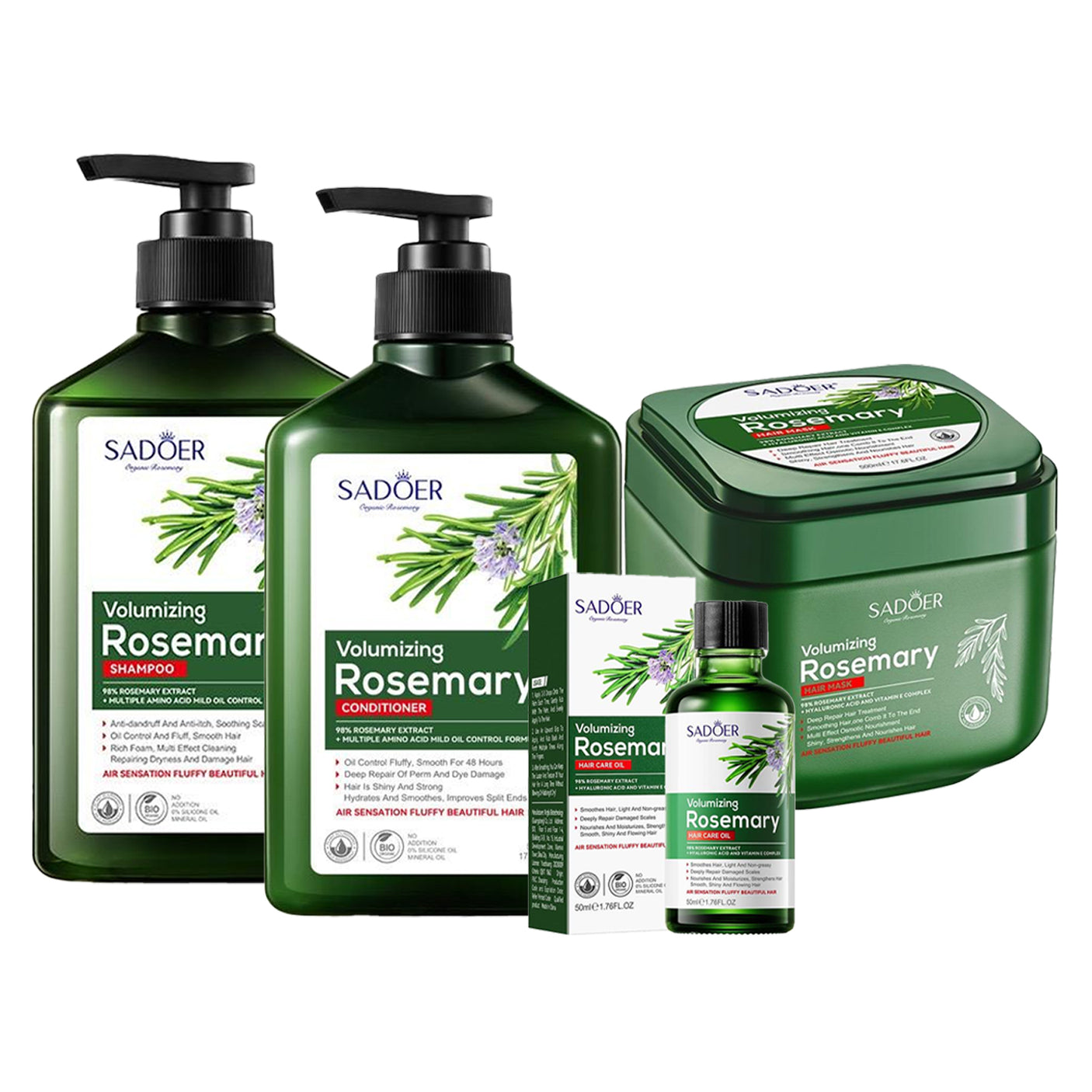 Sadoer Volumizing Rosemary Hair Care 4 Pcs Set
