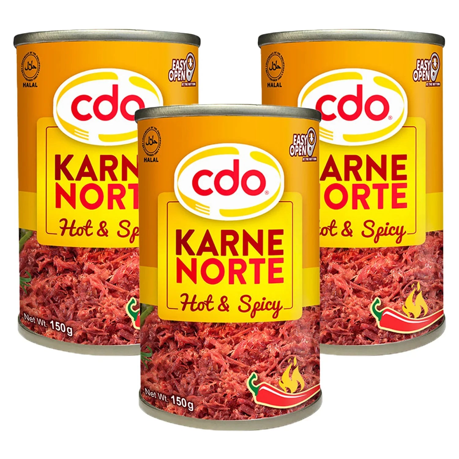 CDO Karne Norte Hot And Spicy - 150g × 3Pcs