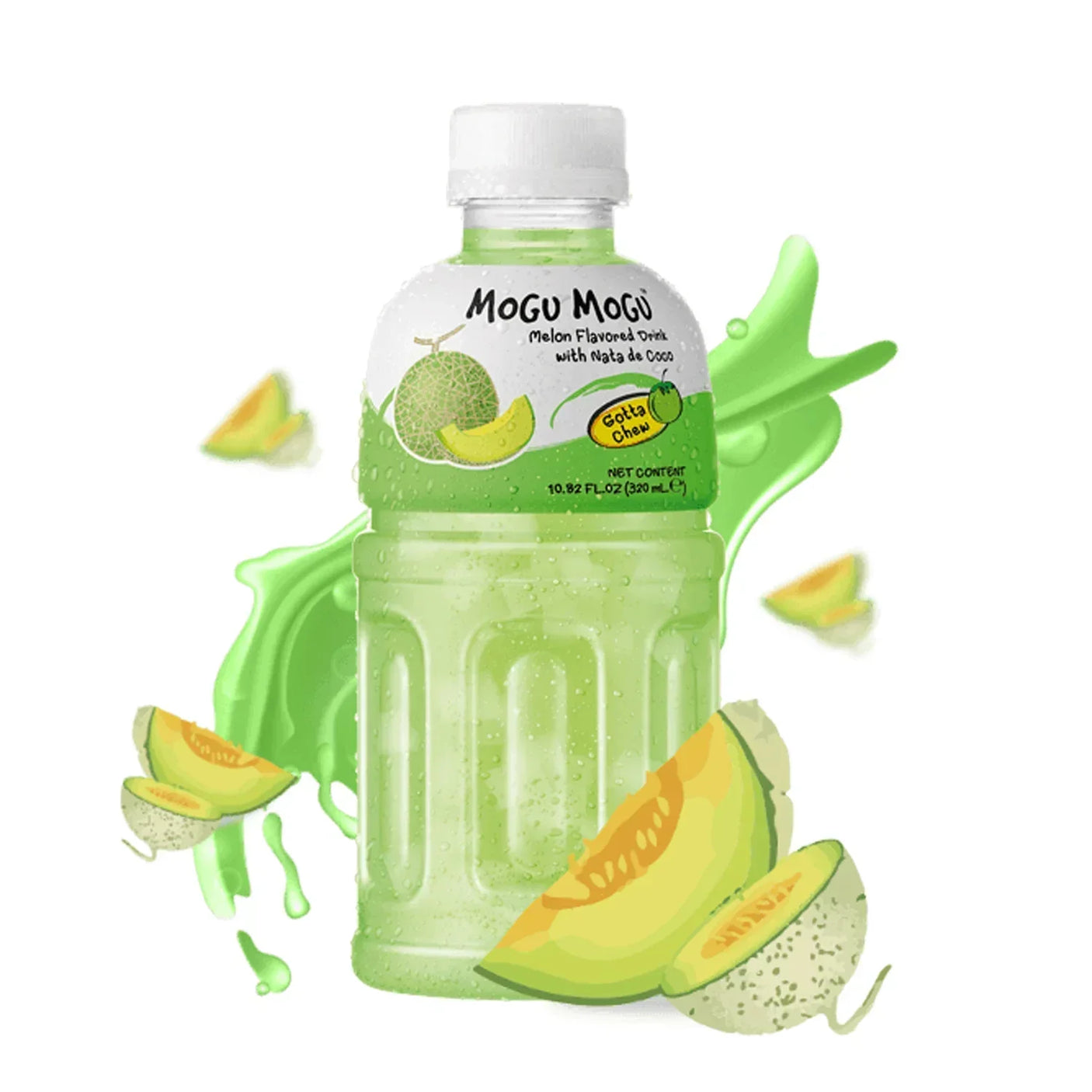 Mogu Mogu Melon Juice With Nata De Coco - 320ml × 6 Pcs