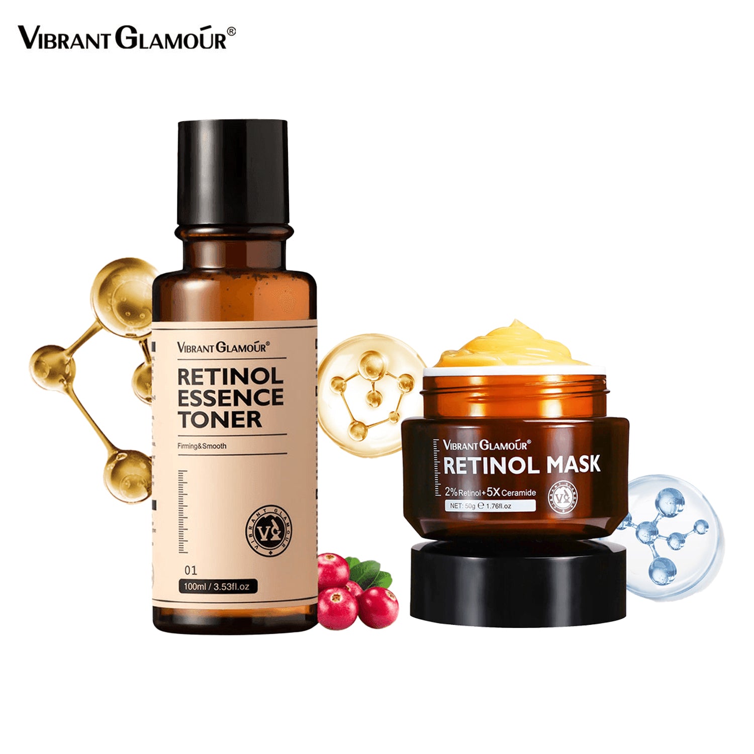 VIBRANT GLAMOUR Retinol Toner + Mask - 100ml + 50g (Offer)