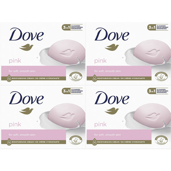 Dove Pink Soft & Smooth Skin Soap Bar - 4 x 135g