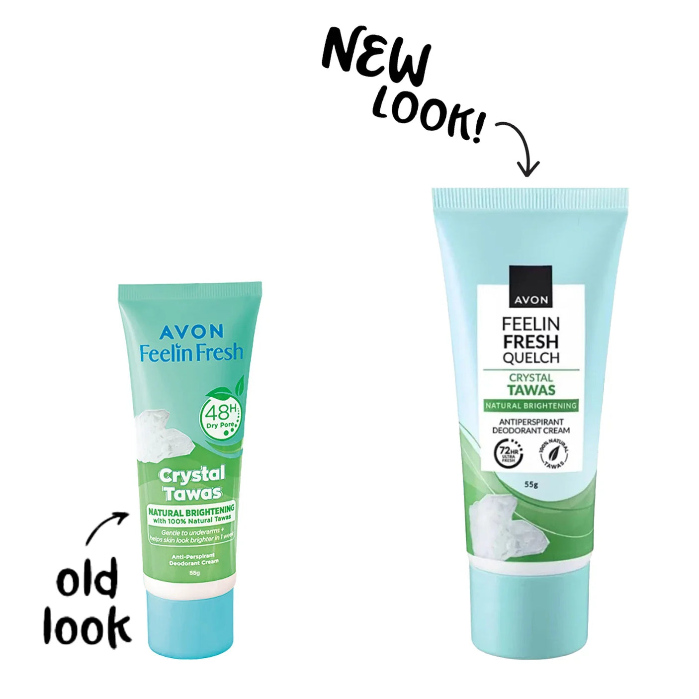 Avon Feelin Fresh Quelch Crystal Tawas Anti-Perspirant Deodorant Cream - 55g