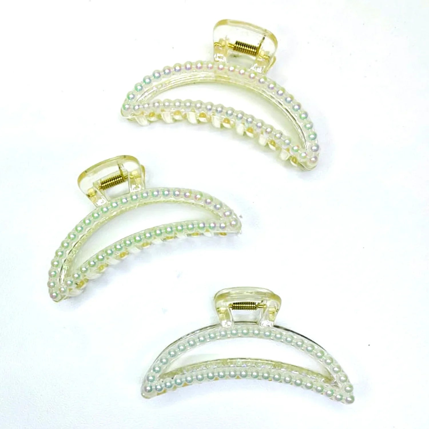 Unique Pearl Design Hair Claw Clips - 3 Pcs (KT-111)