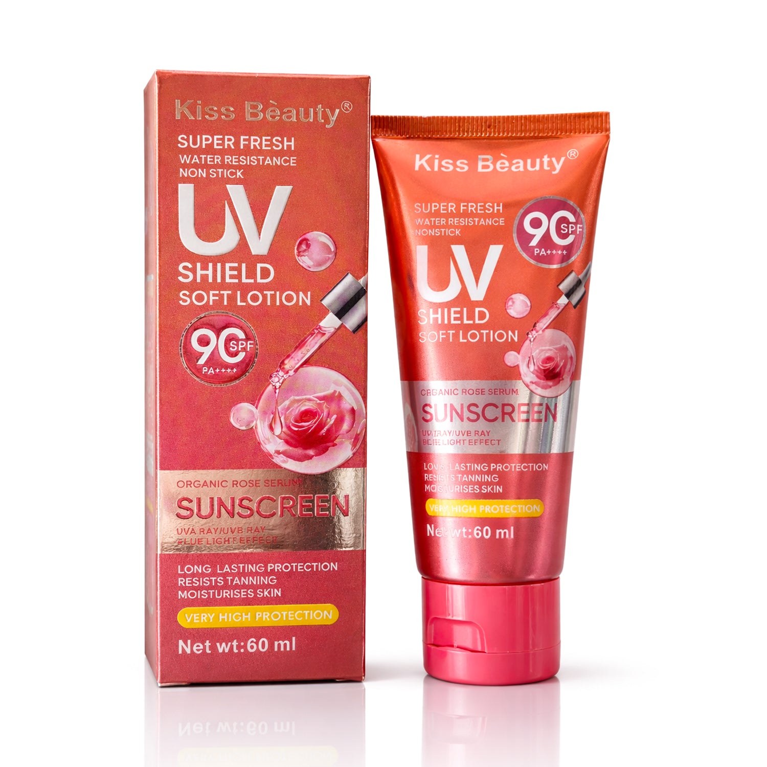 Kiss Beauty UV Shield Soft Lotion Sunscreen SPF 90 PA++++ - 60ml