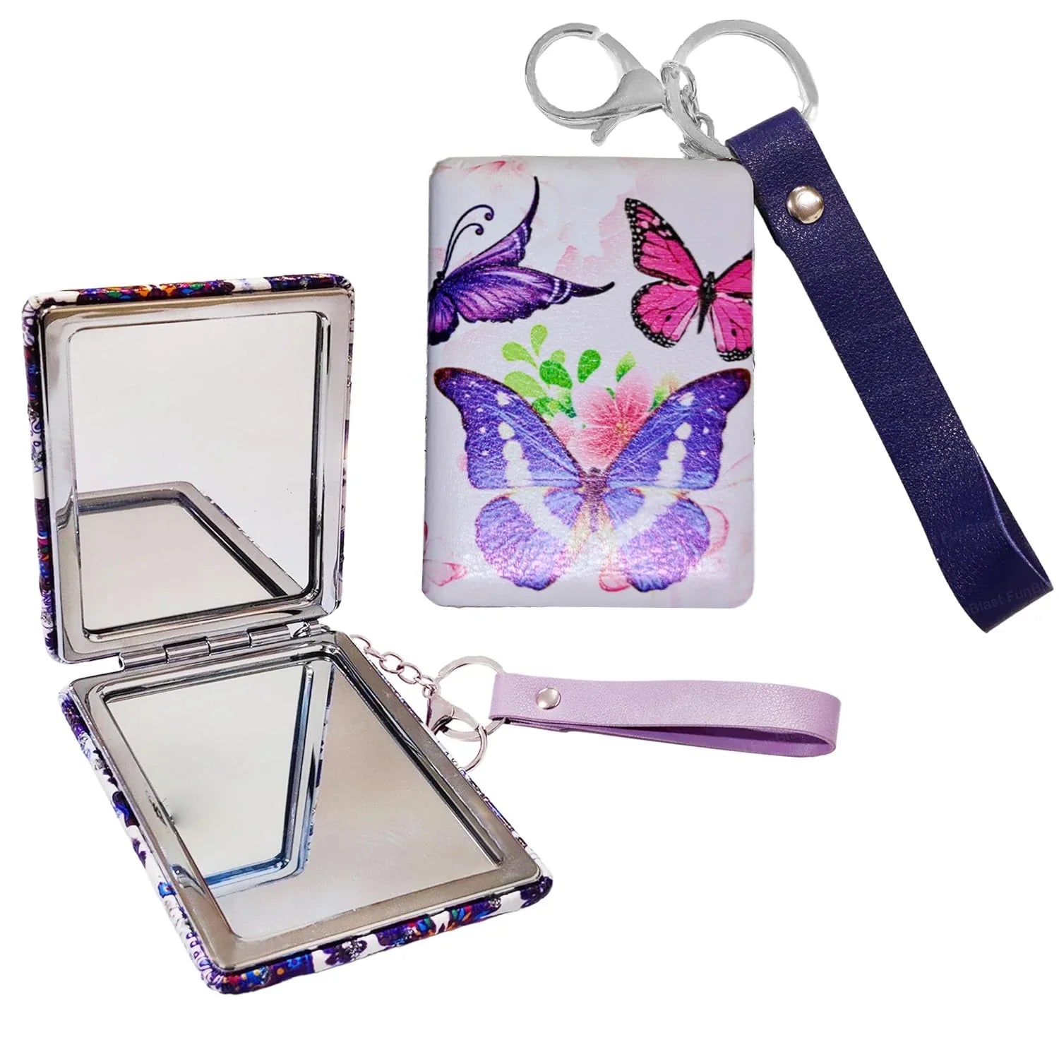 Compact Makeup Mirror With Key Chain - KT049
