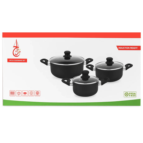 Bakelite Handle Non-Stick Cookware Set - 6 Pcs