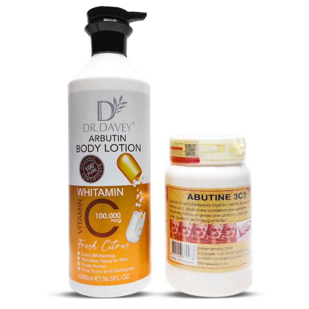 Arbutin Body Lotion & Arbutin Cream 3C3 - 1080ml+250g (Combo Pack)