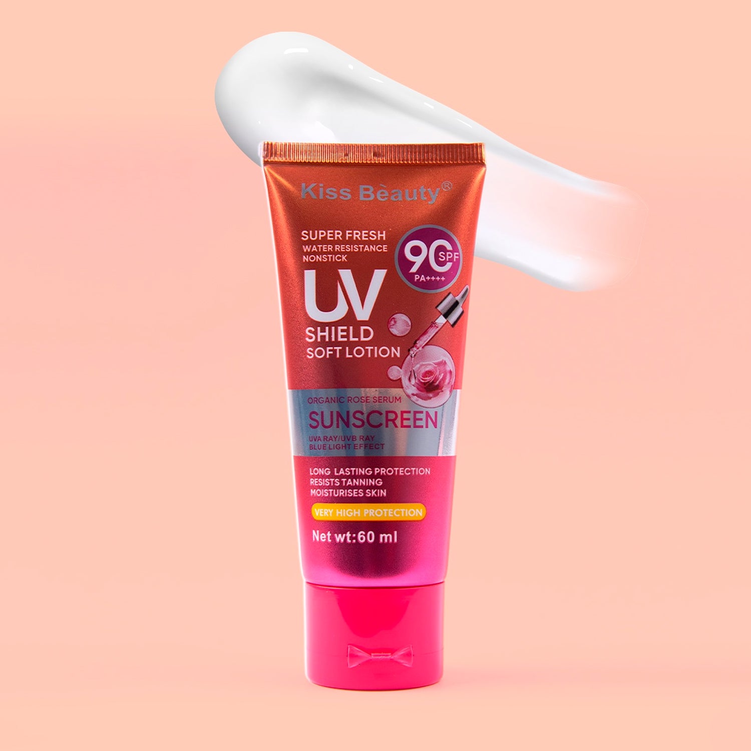 Kiss Beauty UV Shield Soft Lotion Sunscreen SPF 90 PA++++ - 60ml