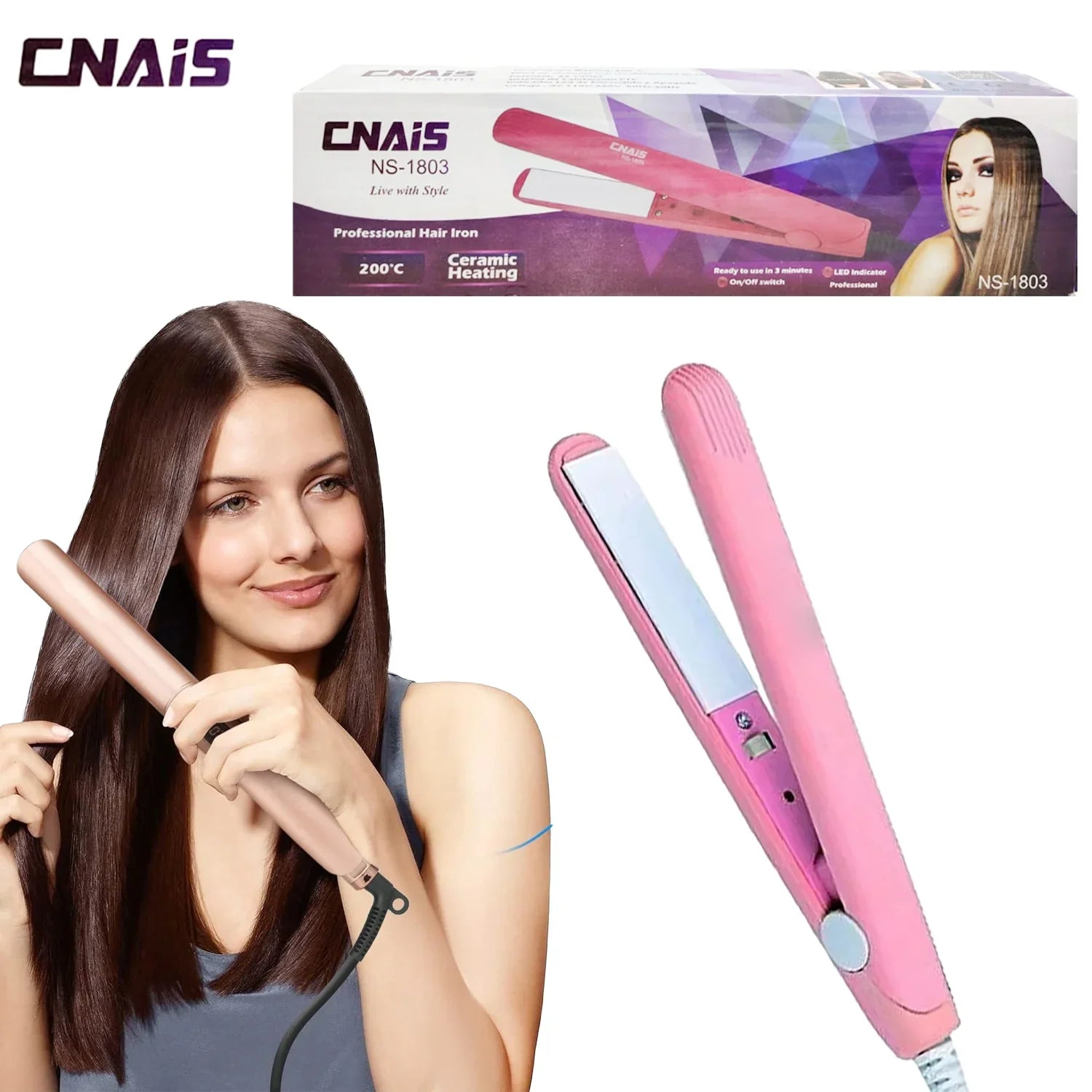 CNAIS Ceramic Heating Professional Hair Straightener NS-1803
