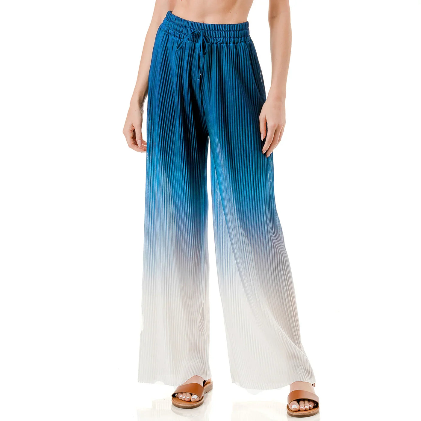 Women Casual Double Color Wide Leg Pants Z-120