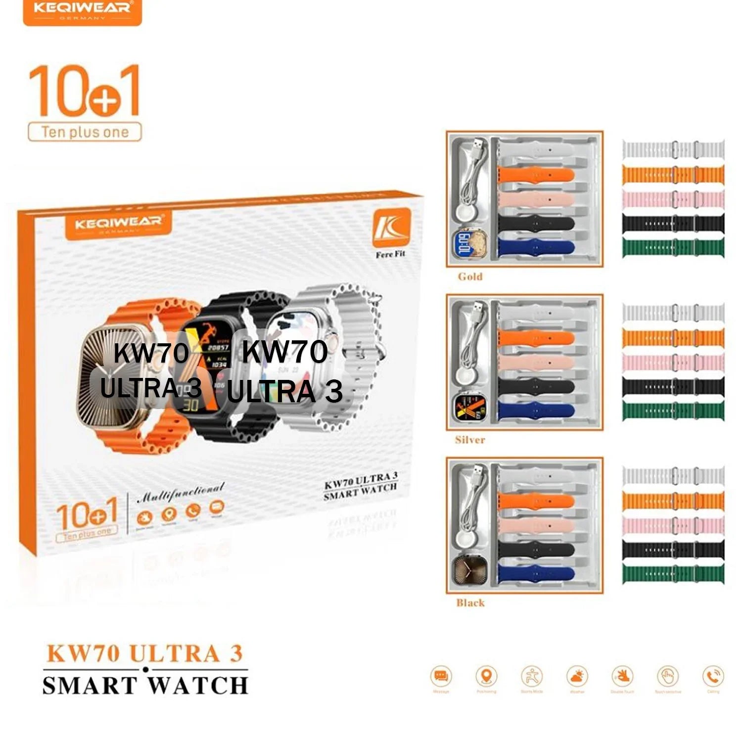 Keqiwear Multi-Function Smartwatch - KW70 ULTRA 3