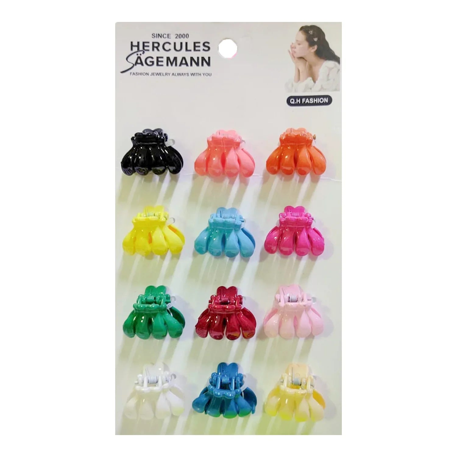 Unique Design Hair Claw Clips - 12 Pcs (C124)