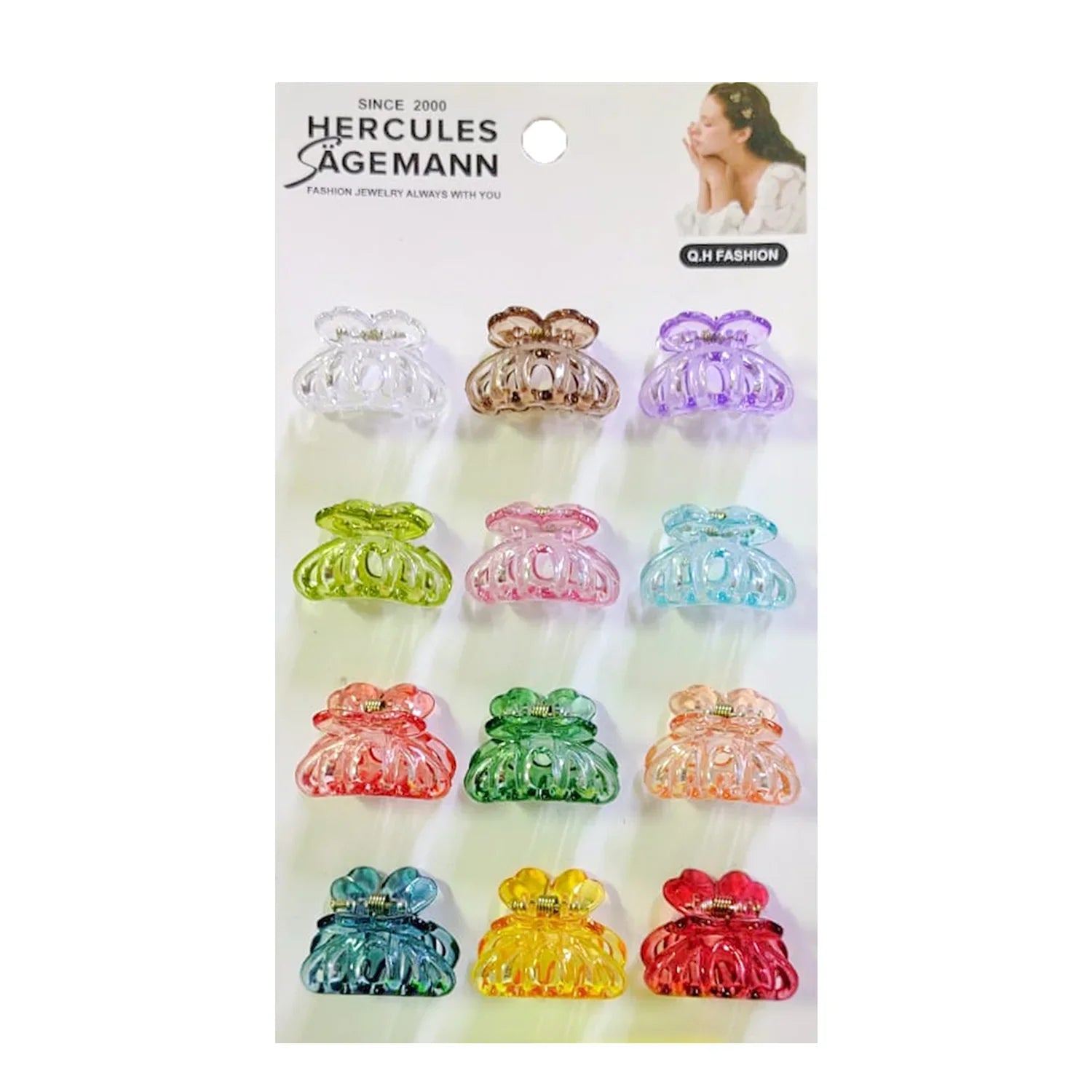 Unique Design Hair Claw Clips - 12 Pcs (C125)