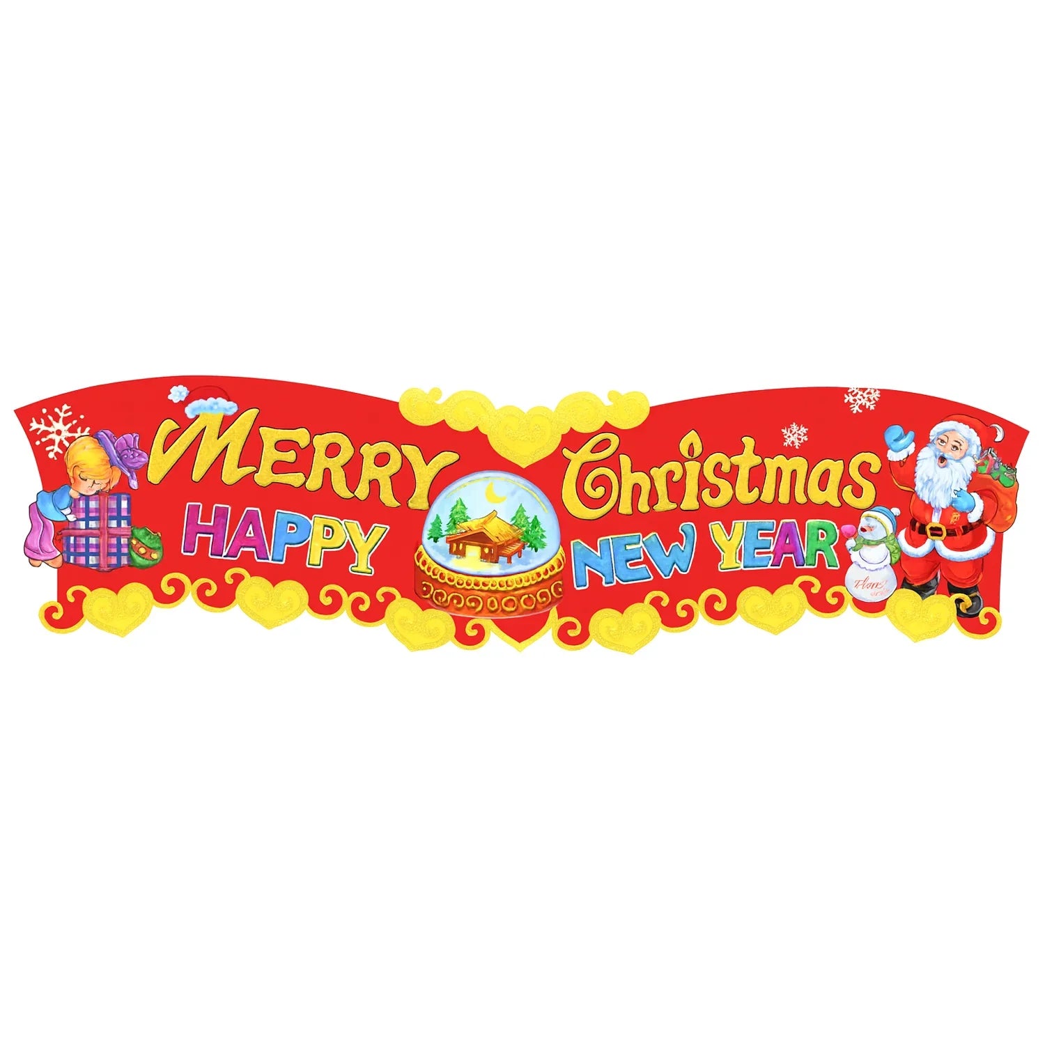 Merry Christmas Banner Wall Door Hanging Ornaments - N07N