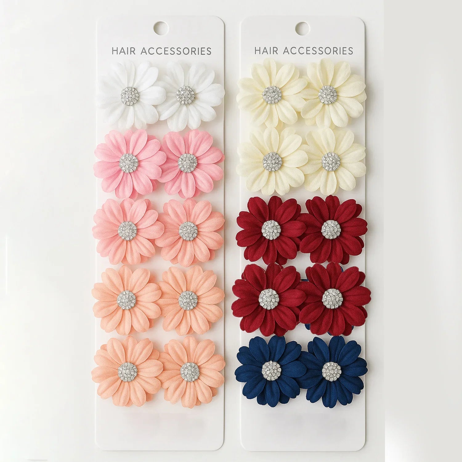 Multicolor Daisy Flower Hair Clip Set Assorted 6pcs KT-90-1224