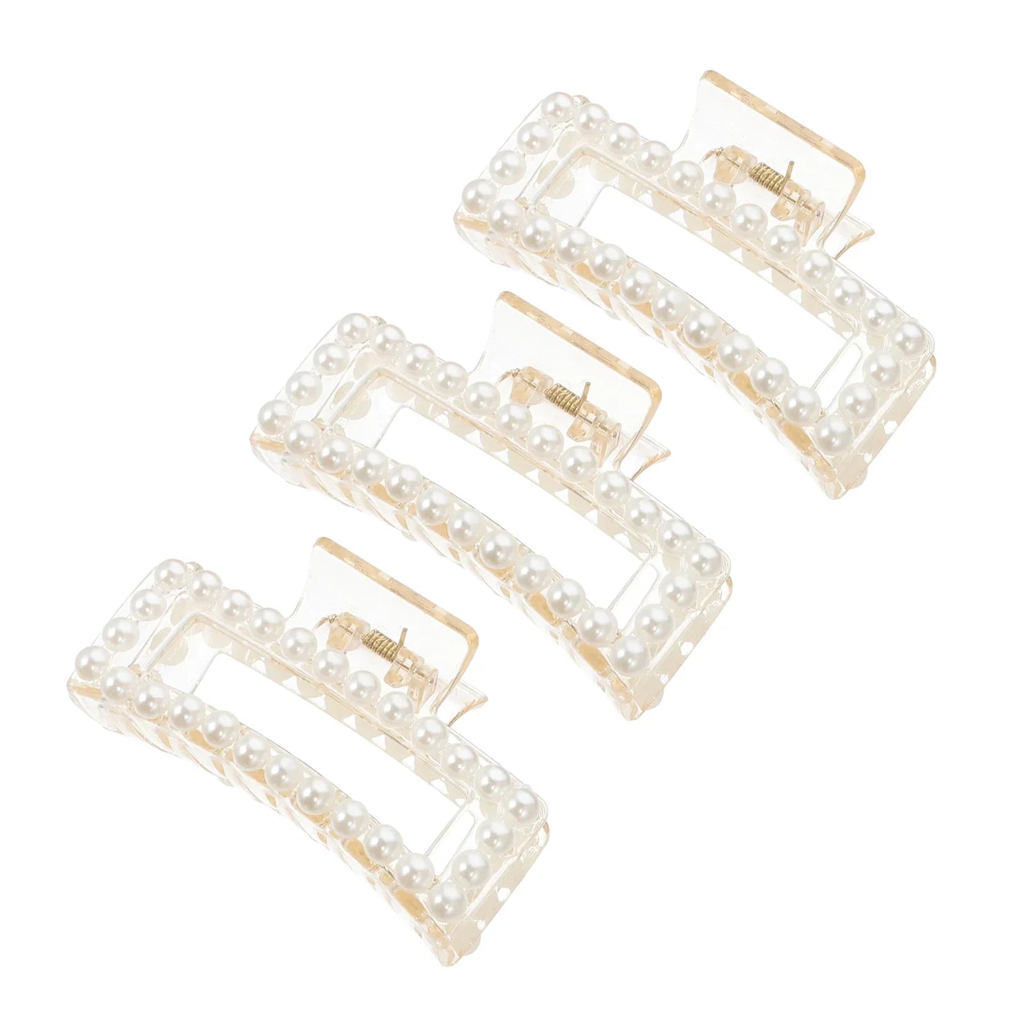 Unique Pearl Design Hair Claw Clips - 3 Pcs (KT-113)