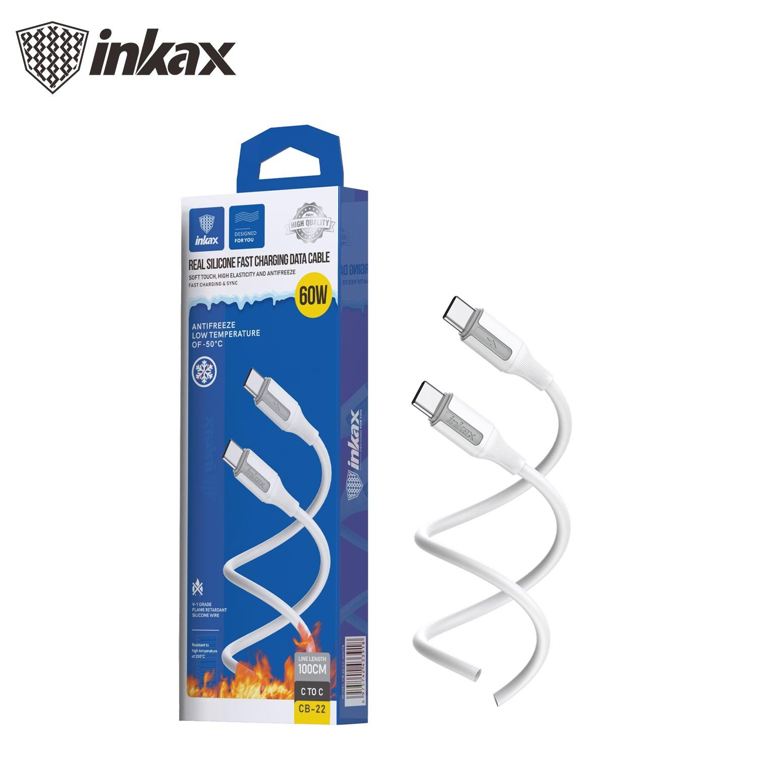 inkax 60W Real Silicone Data Cable Type C To C CB-22